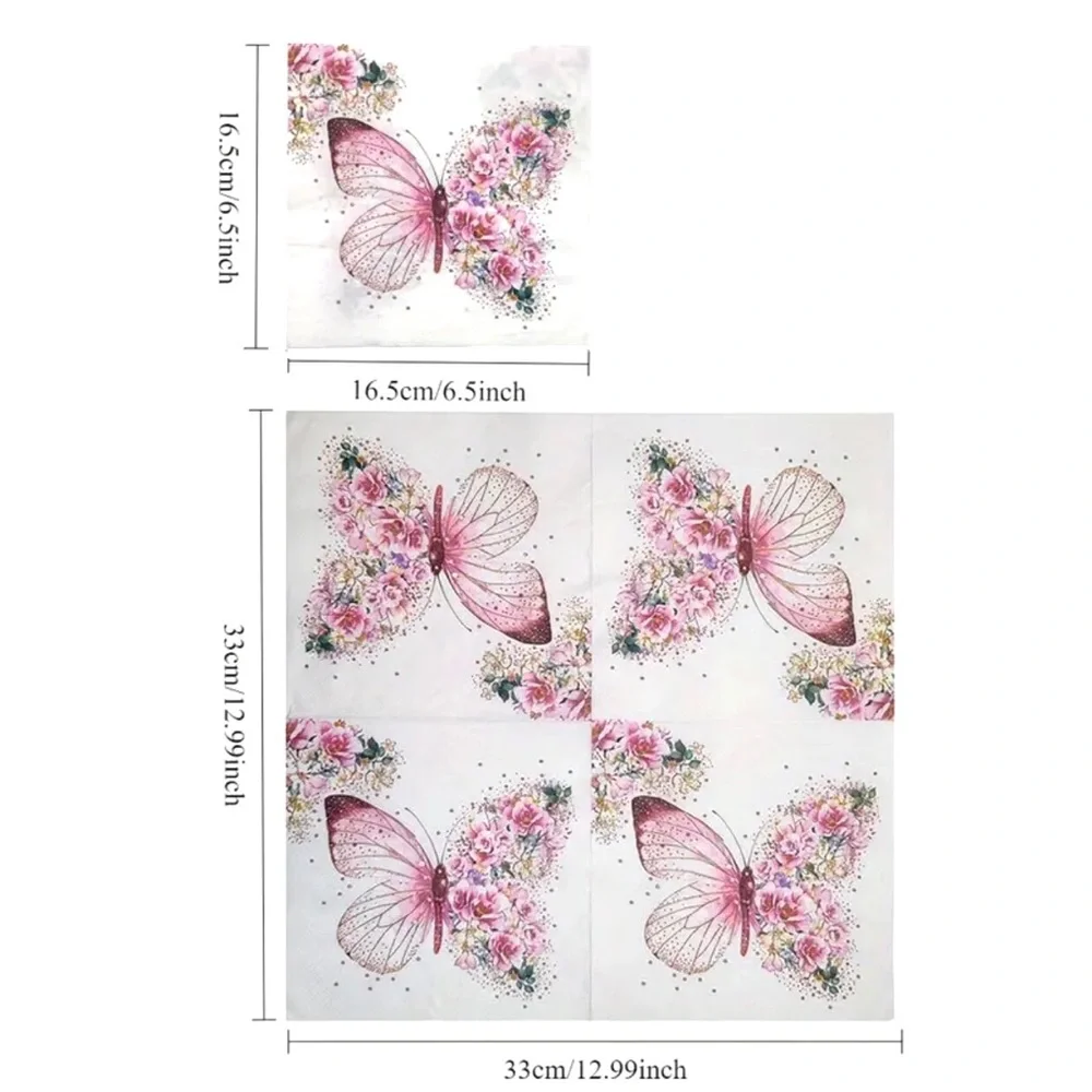 Floral Butterfly Luncheon Napkins, 20-ct
